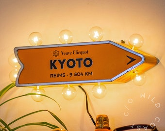 Veuve Clicquot Kyoto Arrow Tin Upcycled Light Up Marquee Sign