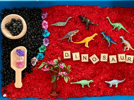 & more! Dinosaur Sensory Rice Kit Comes with 6c rice Great for creative ...
