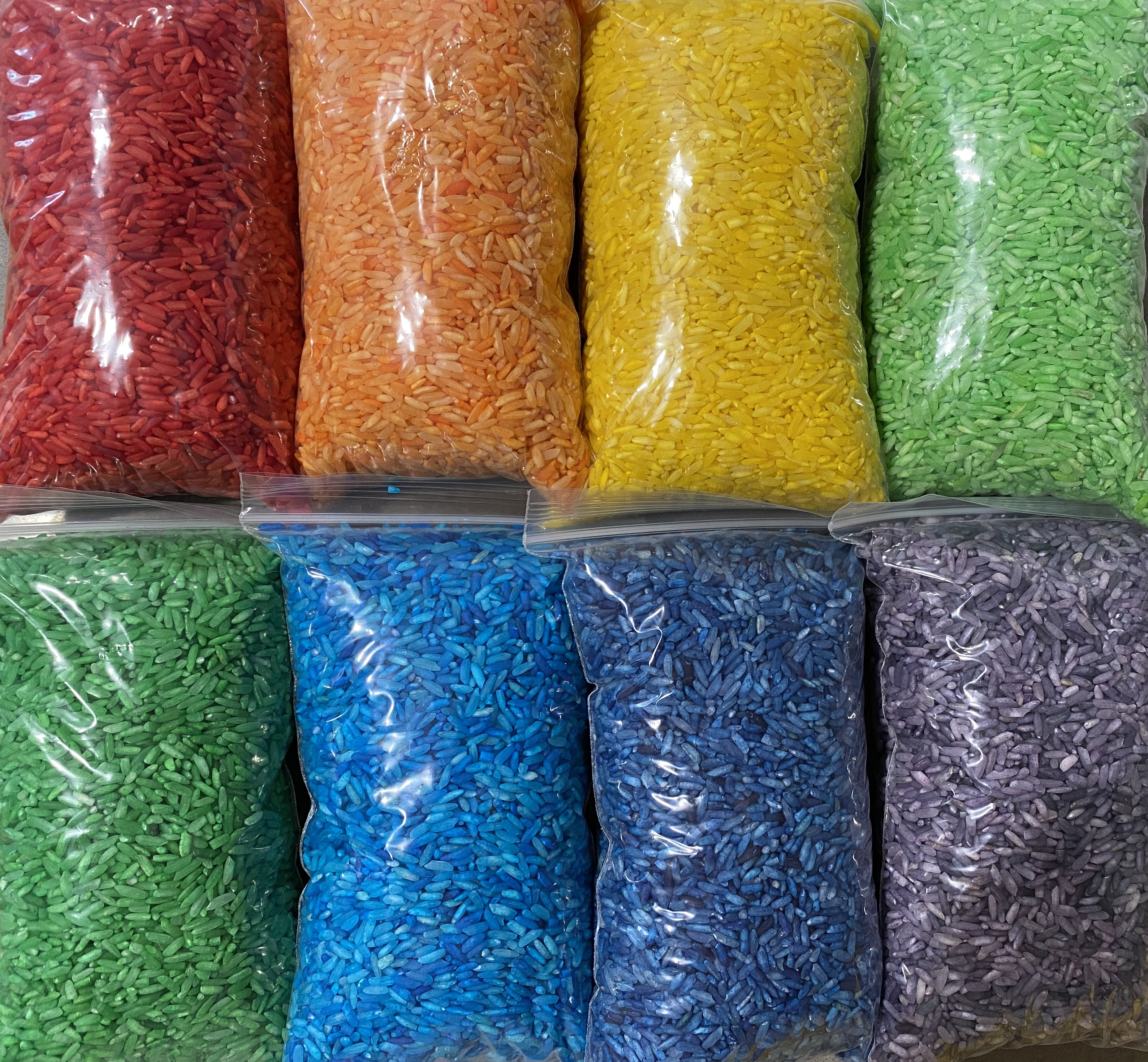 Sensory Bin Refill Rainbow Pastel Colored rice, Make your own sensory tray, pick your own colors