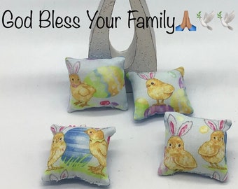 Dollhouse Miniature Pillow | Easter Miniature Pillows | Miniature 1:12 Scale Pillows | Dollhouse Accessories | Miniature Easter Pillows