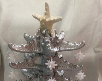 Starfish Christmas Tree Decoration I Painted Starfish Christmas Tree I Starfish Beach Christmas Tree I Coastal Table Top Christmas Tree