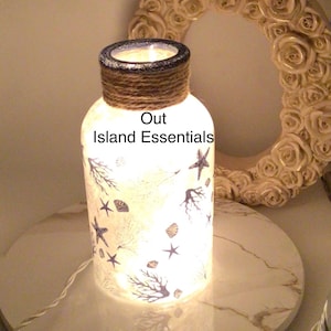 Seashell Light I Shell Light I Shell Night Light I Coastal Bottles I Coastal Lights