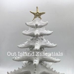Faux Starfish Christmas Tree Decoration I White Faux Starfish Christmas Tree I Beach Christmas Tree I Coastal Table Top Christmas Tree