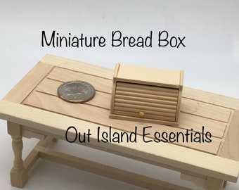 Miniature Bread Box I Miniature 1:12 Scale Kitchen Accessories I Miniature Kitchen Counter Bread Box