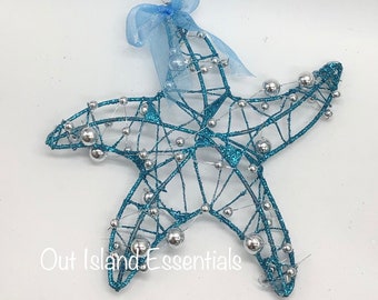 Wrapped Star Ornament I Bling Star I Bling Star I Glittered Star Christmas Ornament