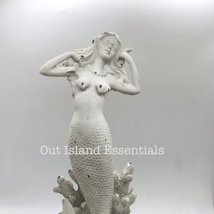 Sand Bank Mermaid I Mermaid In The Coral Decoration | Strike A Pose Mermaid | Stunning Mermaid In Ocean Coral | Mermaid Display Statue