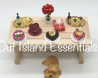 San Valentín en miniatura I Amor en miniatura I Accesorios para San Valentín en miniatura para casas de muñecas