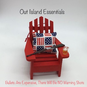 Patriotic Adirondack Ornament | Beach Ornament | Adirondack Christmas Ornament | Beach Chair Christmas Ornament | No Warning Shots
