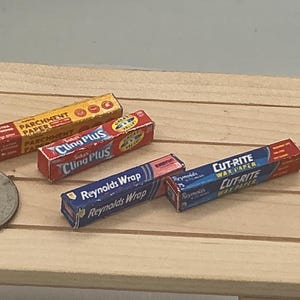 Miniature Dollhouse Kitchen Foil I Miniature 1:12 Scale Kitchen Accessories I Miniature Foil And Food Wrap