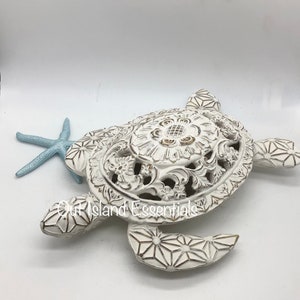 Ornate Turtle Statue I Turtle Love I Coastal Turtle Decor I Stunning Turtle Statue I Ornate Coastal Decor