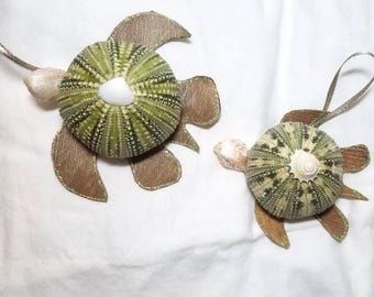 Artisan Made Sea Urchin Turtle Christmas Ornament I  Sea Urchin Ornament I Turtle Christmas Ornament I Coastal Christmas Ornament