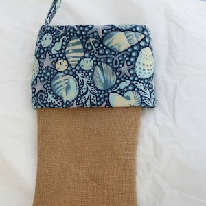 Coastal Stocking I Coastal Christmas Stocking I Burlap Christmas Stocking I Seashell Cuff Stocking I Shabby Chic Coastal Stockings