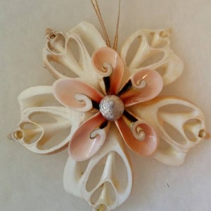 OOAK Handmade Seashell Snowflake Christmas Ornament | ONE Shell Snowflake | Artisan Made Shell Ornaments