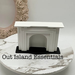 Miniature White Finish Fireplace I Dollhouse Miniature Fireplace I White 1:12 Scale Fireplace