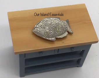 Miniature Fish Platter I Miniature Dollhouse Entertaining I Miniature Sliver Tray I Dollhouse Miniature Accessories I 1 12 Scale Tray