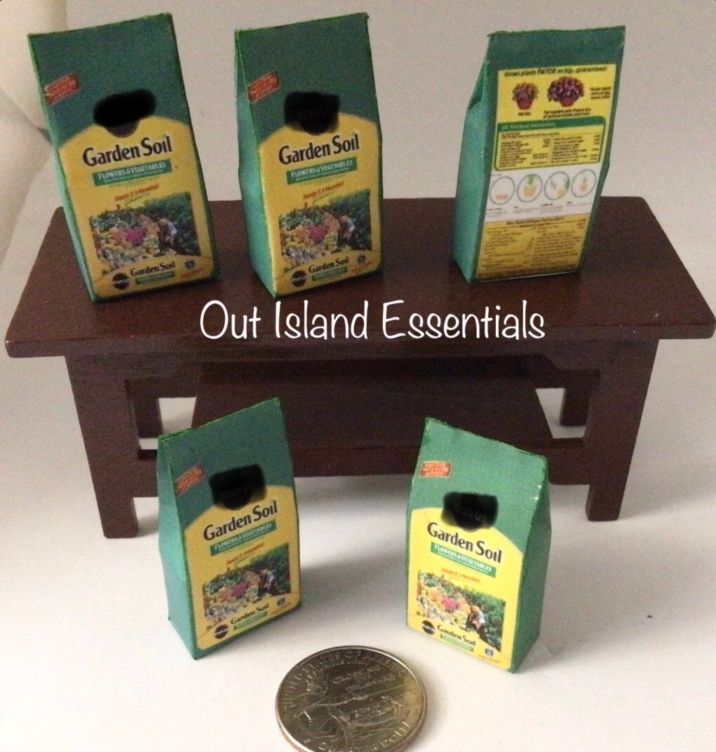 Dollhouse Gardening Soil I Dollhouse Vegetable Garden Essentials I Miniature Garden Soil I 1:12 Scale Garden Accessories