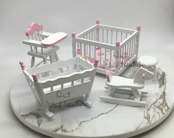 Miniature Nursery Furniture I Dollhouse Miniature Nursery Furniture 1 12 Scale