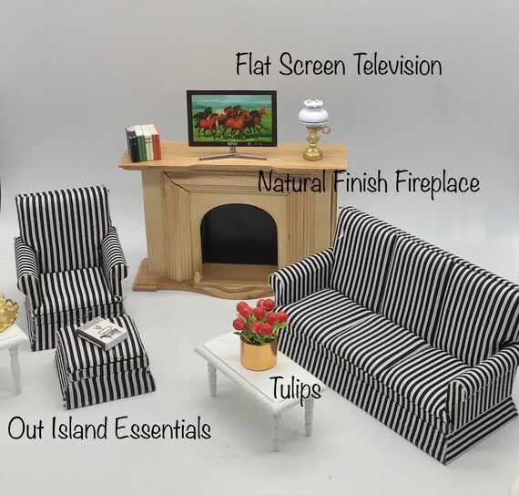 5 点 ドールハウス ミニチュア リビング ルーム セット | ミニチュア 1