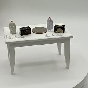 Miniature Milk And Ice Cream | Dollhouse Dessert I Miniature Half Gallon Milk And Ice Cream I Miniature Dollhouse Food I 1:12 Scale