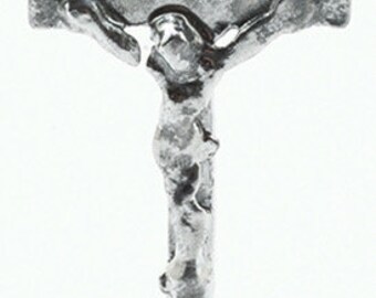 Croce san damiano in metallo argentato - 4 2 cm Crocifissi | Semprini Arredi Sacri