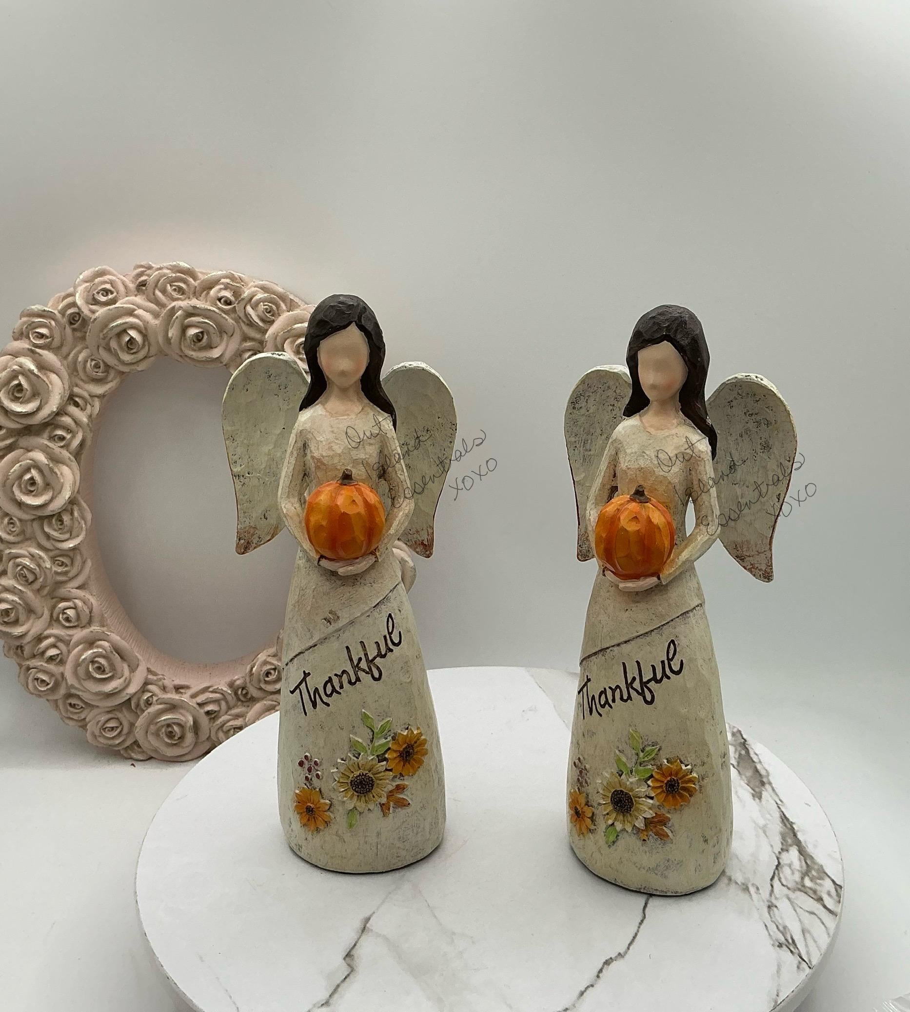 Fall Pumpkin Angel Angel Statue | Unique Fall Angel Aged With
