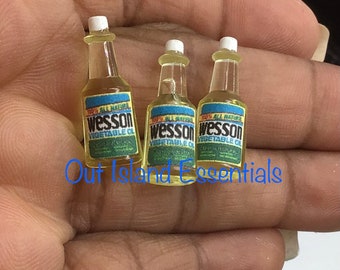 Miniature Bottle Of Cooking Oil I Miniature Cooking Oil I 1:12 Scale Bottle Of Oil I Dollhouse Miniature Cooking Supplies
