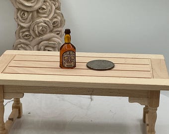 Miniature Bottle Of Whiskey I Dollhouse Whiskey I Miniature Doll Drinks I Miniature Dollhouse Cocktails I 1:12 Scale