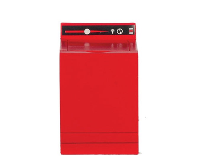 Miniature Washer and Dryer I Miniature Red Washing Machine & Dryer I Miniature Laundry I 112