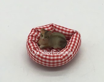 Miniature Tabby Cat I Dollhouse Miniature Pet I Pouncing OR Sitting Tabby Cat Miniature Furry Pets