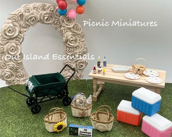 Miniature Beach Day I Miniature Assorted Beach Accessories I 1:12 Scale