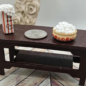 Miniature Dollhouse Popcorn I Miniature Doll Movie Snacks I Miniature Food I 1:12 Scale Dollhouse Accessories I Bowl Or Box Of Popcorn