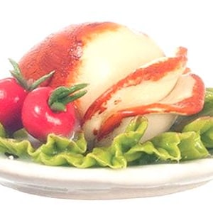 Miniature Sliced Turkey On Platter I Miniature Doll Thanksgiving I Miniature Dollhouse Turkey I 1:12 Scale Dollhouse Thanksgiving Turkey