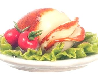 Miniature Sliced Turkey On Platter I Miniature Doll Thanksgiving I Miniature Dollhouse Turkey I 1:12 Scale Dollhouse Thanksgiving Turkey
