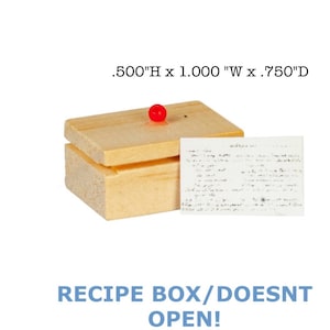 Receptdoos en kaart voor miniatuurpoppenhuis | Poppenhuiskookboek I Miniatuurreceptendoos I: accessoires schaal 1:12