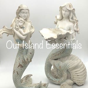 Mermaid Statue | Mermaid Decoration | Daydreaming Mermaid | Relaxing Mermaid | Little Mermaid I Mermaid Decor I Mermaid On A Shell