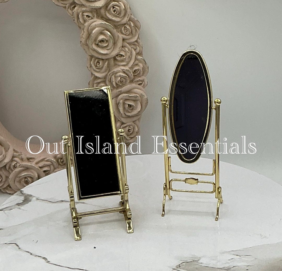 Mini Model Mirror Miniature Full Length Mirror I Miniature Gold Trim Mirror I Miniature ...