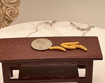 Miniature 4pc. Loose Bananas I Miniature Fruits I Miniature Dollhouse Food I Miniature Fruits Display