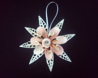 Seashell Starburst Christmas Ornament I Seashell Christmas Ornament I Seashell Snowflake I Coastal Ornament I Nautical Christmas Ornament