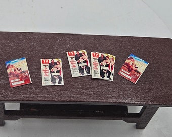 Dollhouse Miniature TV Guide | Dollhouse Vintage TV Guide I Miniature Dollhouse Magazines I 1:12 Scale Accessories