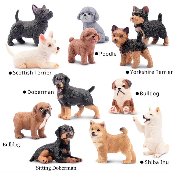 NEW | One Miniature Family Puppy Dogs I Dollhouse Miniature Pet Puppies I Miniature Furry Pets I Miniature Terrier Dogs