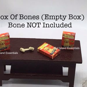 Miniature Dog Box Of Bones I Miniature Dollhouse Pets I Miniature Box (Only) Of Dog Bones IMiniature Dollhouse Pet Accessories I 1:12 Scale