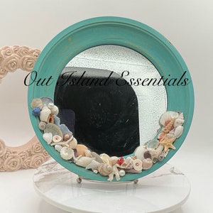 OOAK Artisan Made Seashell MirrorI Shell Mirror IHandmade Shell MirrorI 10.5” Porthole  Mirror, I Wall Mirror I Coastal Wall
