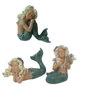 Mermaid Baby On A Coral | Merbaby Decoration | Cutie Baby Mermaid | Merbaby Holding A Shell | Little Mermaid I Baby Mermaid Decor