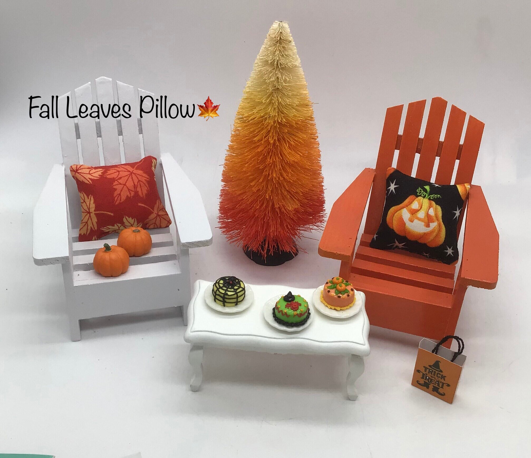 Melody Jane Puppenhaus Holzschild „Happy Fall“ – 1:12 Maßstab, Handgefertigt, Herbst-Deko