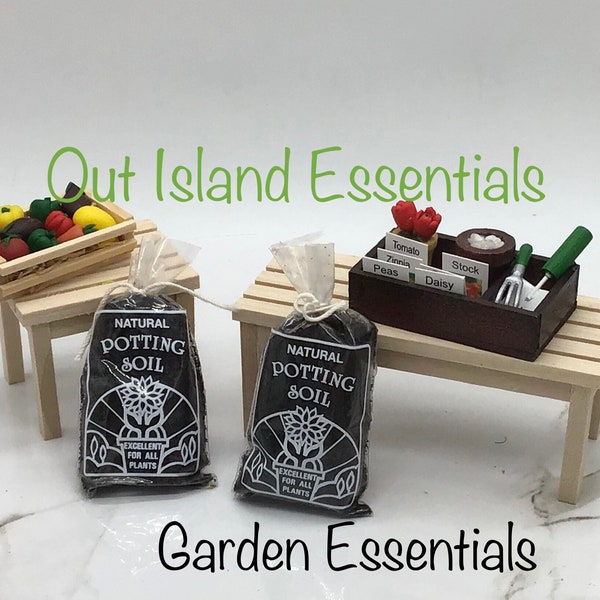 Dollhouse Gardening Essentials I Dollhouse Vegetable Garden Essentials I Miniature Garden Soil I 1:12 Scale Garden Accessories