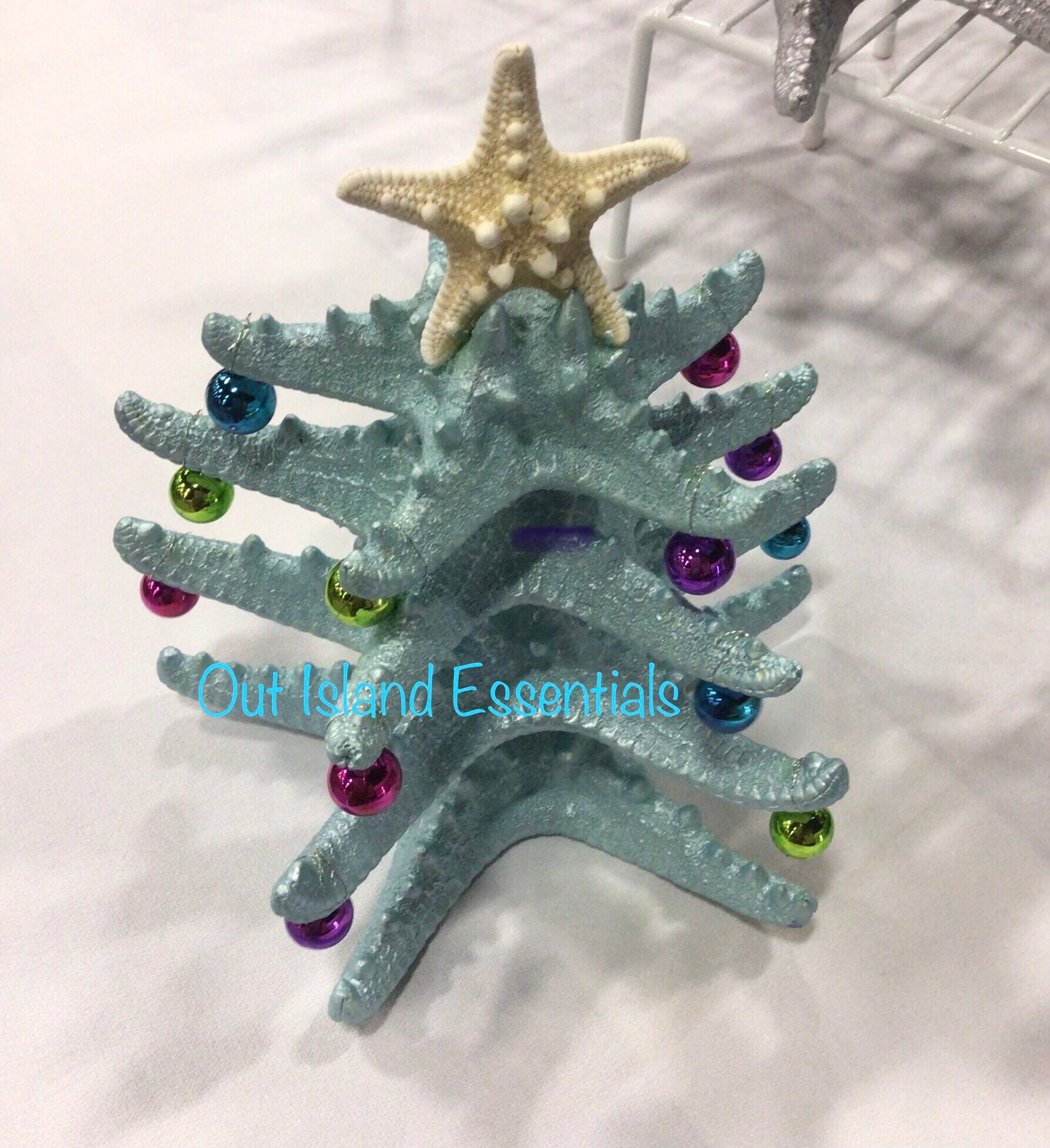 Decorazione dell'albero di Natale delle stelle marine, albero di Natale della stella marina, albero di Natale della spiaggia delle stelle marine