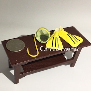 Miniature Scuba Set I Miniature Beach Gear I Dollhouse Miniature Snorkeling Set I Dollhouse 1:12 Scale Accessories