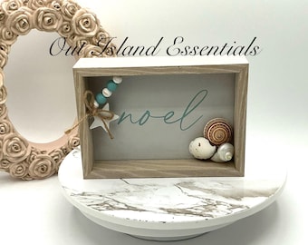 Noel Beach Sign I Coastal Christmas Sign I Beachy Christmas Sign I Seashell Peace I Table Top Coastal Christmas