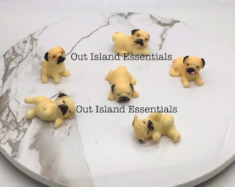 One Pug Miniature Family Puppy Dog I Dollhouse Miniature Pet Puppies I Miniature Furry Pets I Miniature Terrier Dogs