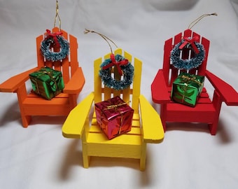 Adirondack Ornament, Christmas Beach Ornament, Adirondack Chair Christmas Ornament, Beach Chair Christmas Ornament, Adirondack Chair